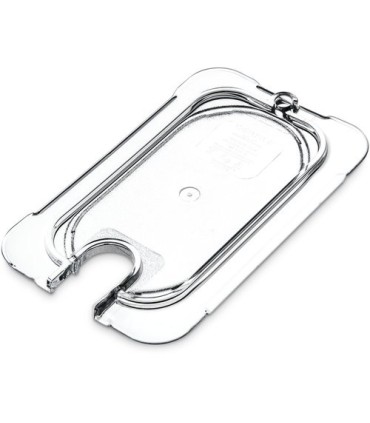 San Jamar Food Pan - Cold Lid Only 1/9 Size Flat Notched - Clear