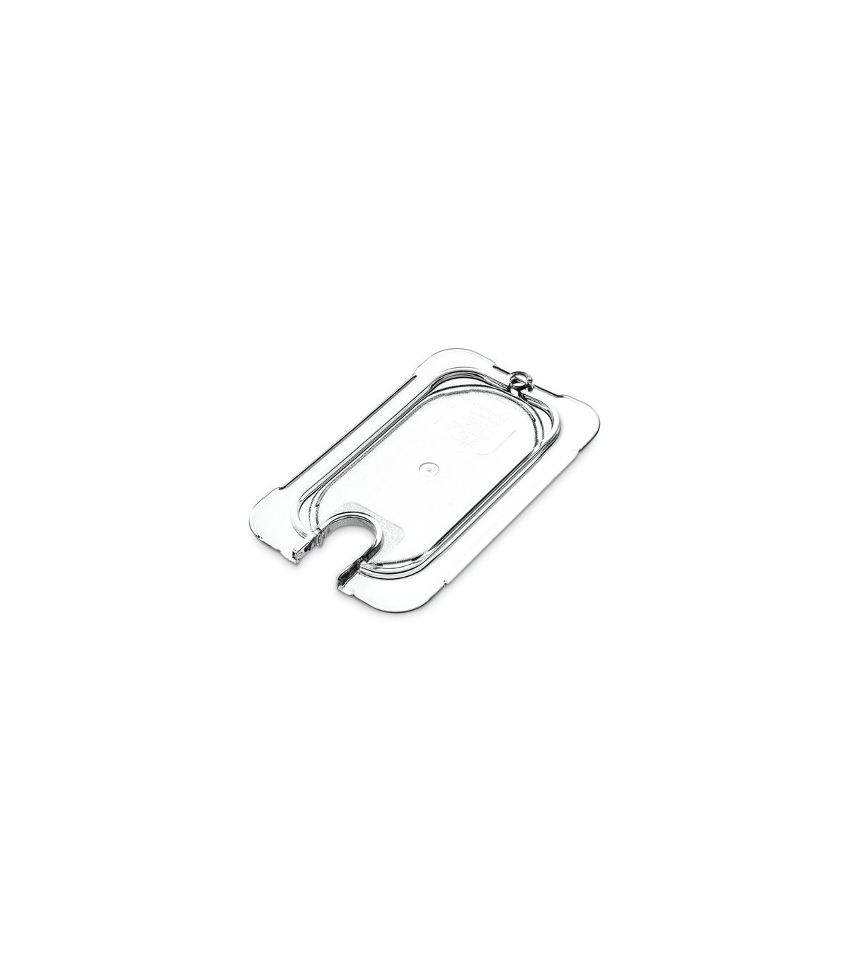 San Jamar Food Pan - Cold Lid Only 1/9 Size Flat Notched - Clear
