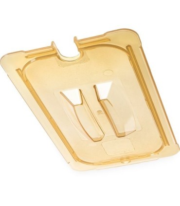 San Jamar Food Pan - Hot Lid Only 1/3 Size Notched - Amber