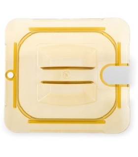 San Jamar Food Pan - Hot Lid Only 1/6 Size Notched - Amber
