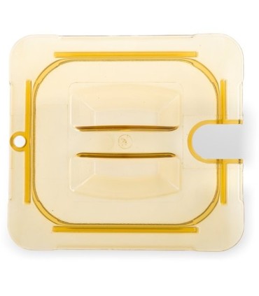 San Jamar Food Pan - Hot Lid Only 1/6 Size Notched - Amber