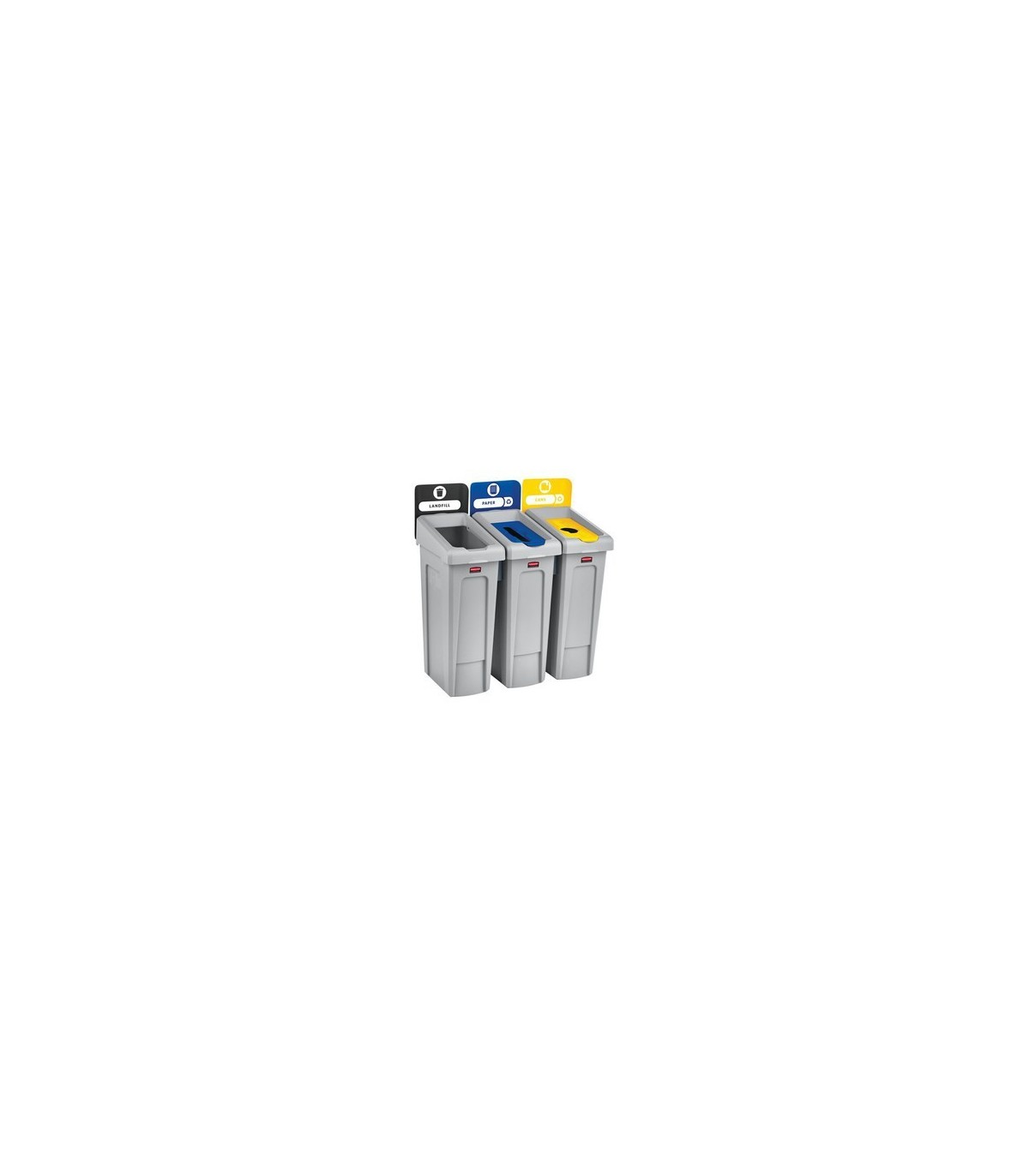Rubbermaid FG2007917 OBS: SJ Station -3Stream 69G Landfil/Pap/Bot&can-Blk/Bl/Yel, Price Per EA - FG2007917 -  - [unit price]