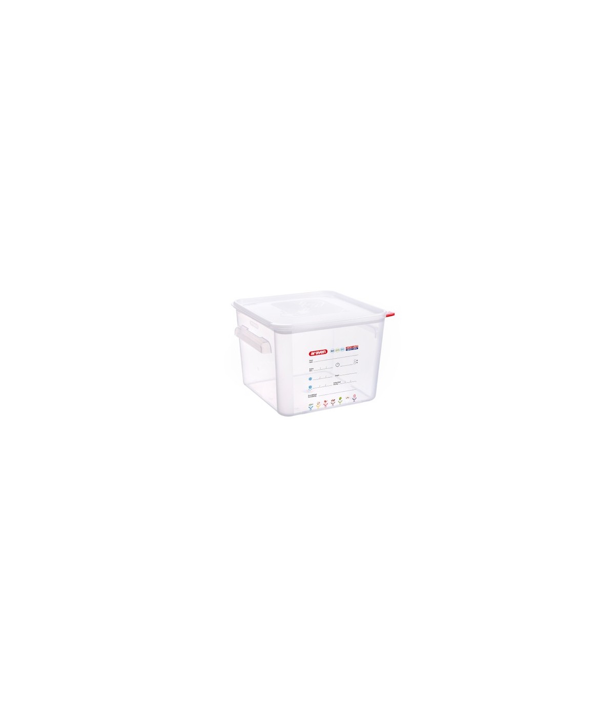 San Jamar Araven - Container Square w/Lid PP 12qt - Clear