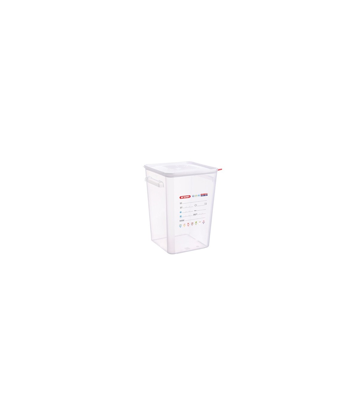 San Jamar Araven - Container Square w/Lid PP 23qt - Clear