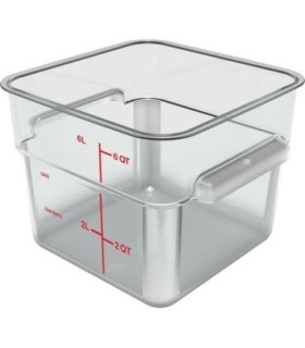 San Jamar Space Saving Cont - Square 6qt - Clear [6306]