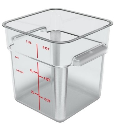 San Jamar Space Saving Cont - Square 8qt - Clear [6308]