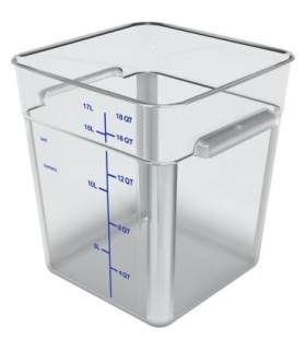 San Jamar Space Saving Cont - Square 18qt - Clear [6318]