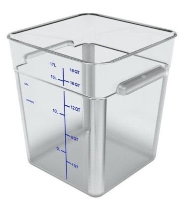 San Jamar Space Saving Cont - Square 18qt - Clear [6318]