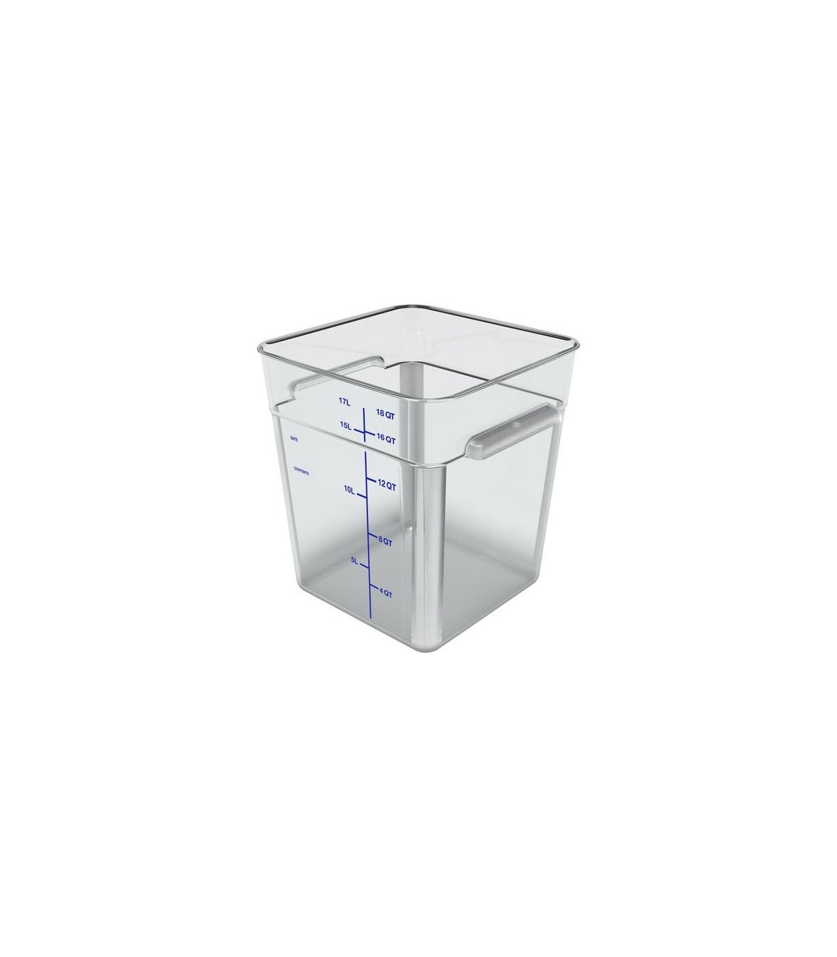 San Jamar Space Saving Cont - Square 18qt - Clear [6318]