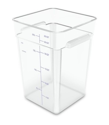 San Jamar Space Saving Cont - Square 22qt - Clear [6322]