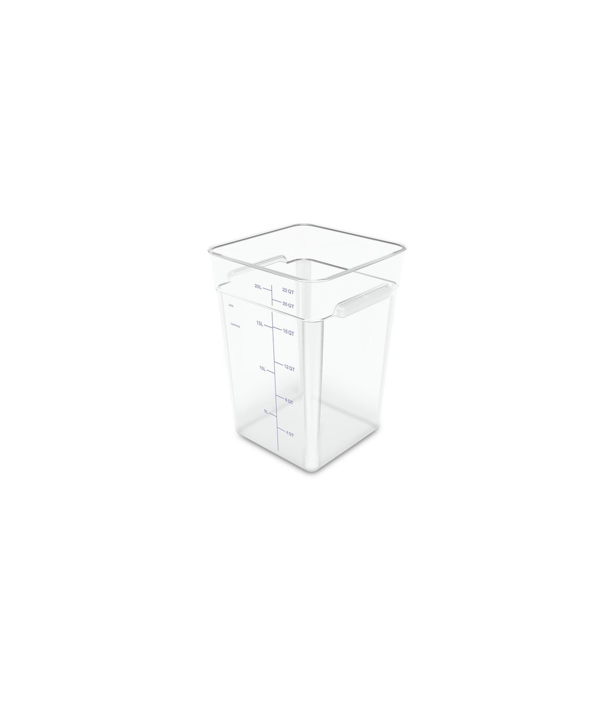 San Jamar Space Saving Cont - Square 22qt - Clear [6322]
