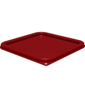 San Jamar Space Saving Cont - Square Lid Fit 6/8qt - Red