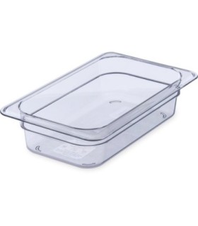 San Jamar Food Pan - Cold 1/4 Size - 2.5" Depth - Clear