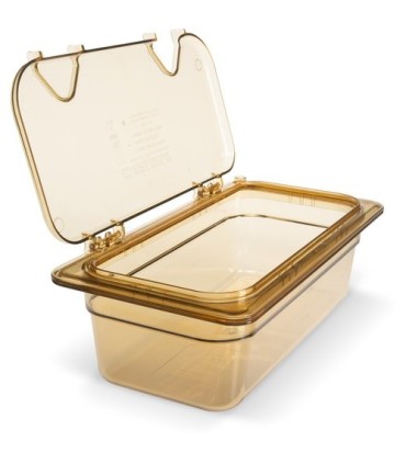 San Jamar Food Pan - Hot 1/3 Size - 4" Depth - Amber