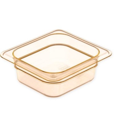 San Jamar Food Pan - Hot 1/6 Size - 2.5" Depth - Amber