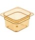 San Jamar Food Pan - Hot 1/6 Size - 4" Depth - Amber