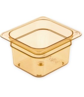 San Jamar Food Pan - Hot 1/6 Size - 4" Depth - Amber
