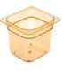 San Jamar Food Pan - Hot 1/6 Size - 6" Depth - Amber