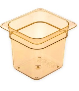 San Jamar Food Pan - Hot 1/6 Size - 6" Depth - Amber