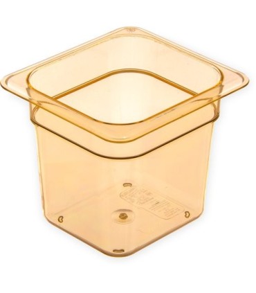 San Jamar Food Pan - Hot 1/6 Size - 6" Depth - Amber
