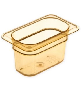 San Jamar Food Pan - Hot 1/9 Size - 4" Depth - Amber