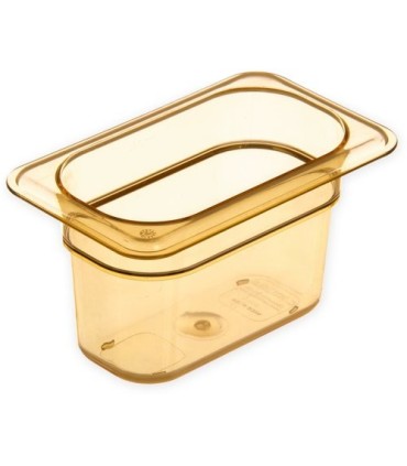 San Jamar Food Pan - Hot 1/9 Size - 4" Depth - Amber