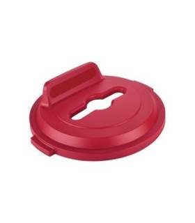 Rubbermaid FG2018212 Final Sale: Brute Lid w/Hole Mixed Recycling 32G - Red, Price Per EA - FG2018212 -  - [unit price]