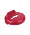 Rubbermaid FG2018212 Final Sale: Brute Lid w/Hole Mixed Recycling 32G - Red, Price Per EA