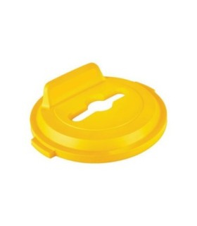 Rubbermaid FG2018213 Final Sale: Brute Lid w/Hole Mixed Recyc 32G - Yellow, Price Per EA - FG2018213 -  - [unit price]