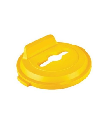 Rubbermaid FG2018213 Final Sale: Brute Lid w/Hole Mixed Recyc 32G - Yellow, Price Per EA - FG2018213 -  - [unit price]