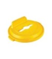 Rubbermaid FG2018213 Final Sale: Brute Lid w/Hole Mixed Recyc 32G - Yellow, Price Per EA
