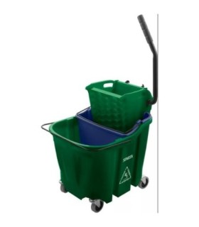 San Jamar Mopping Combo - Sidepress 35qt w/Dirty Bk - Green