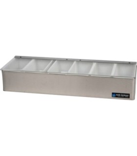San Jamar Garnish Tray - Non-Chilled - (6) 1 Pt w/Plex Lids