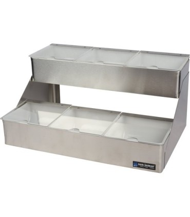 San Jamar Stepped w/Notched Lids-(6)1 Qt w/Individual Notch Lid