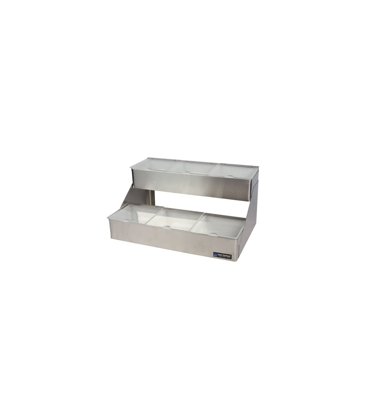San Jamar Stepped w/Notched Lids-(6)1 Qt w/Individual Notch Lid