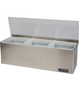 San Jamar EZ-Chill Garnish Center - (3) 1 Qt w/Plex Lids