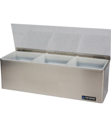 San Jamar EZ-Chill Garnish Center - (3) 1 Qt w/Plex Lids