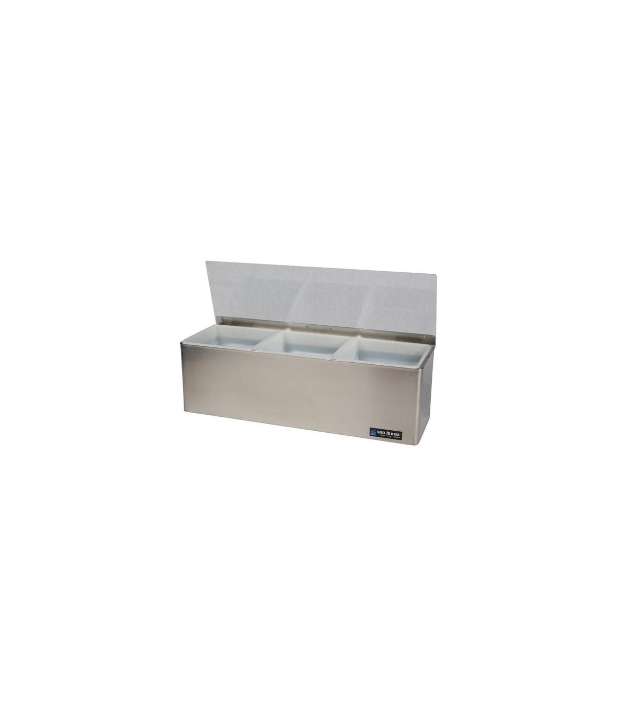 San Jamar EZ-Chill Garnish Center - (3) 1 Qt w/Plex Lids