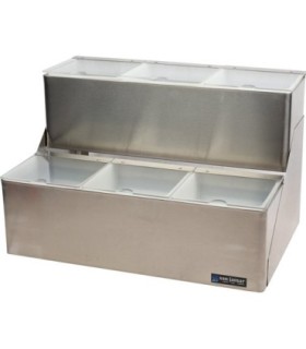 San Jamar EZ-Chill Condiment Ctr w/NotchLid(6)1Qt Insert(2)Liner