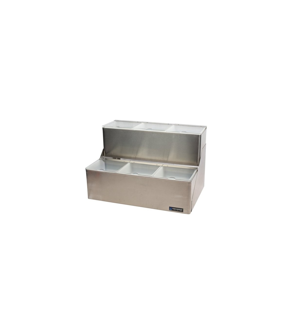 San Jamar EZ-Chill Condiment Ctr w/NotchLid(6)1Qt Insert(2)Liner