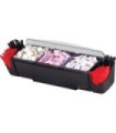 San Jamar Dome Garnish Center - (3) 2 Qt Deep Tray & (2) Handles