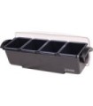 San Jamar Dome Garnish Center - (4) 3 Pt Deep Tray & (2) Handles
