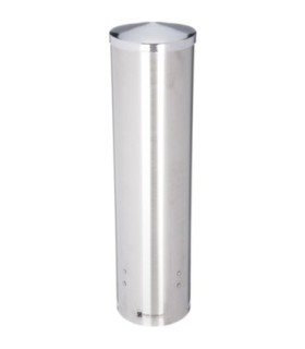 San Jamar Large Pull-Type Water Cup Dispenser - Stainless Steel