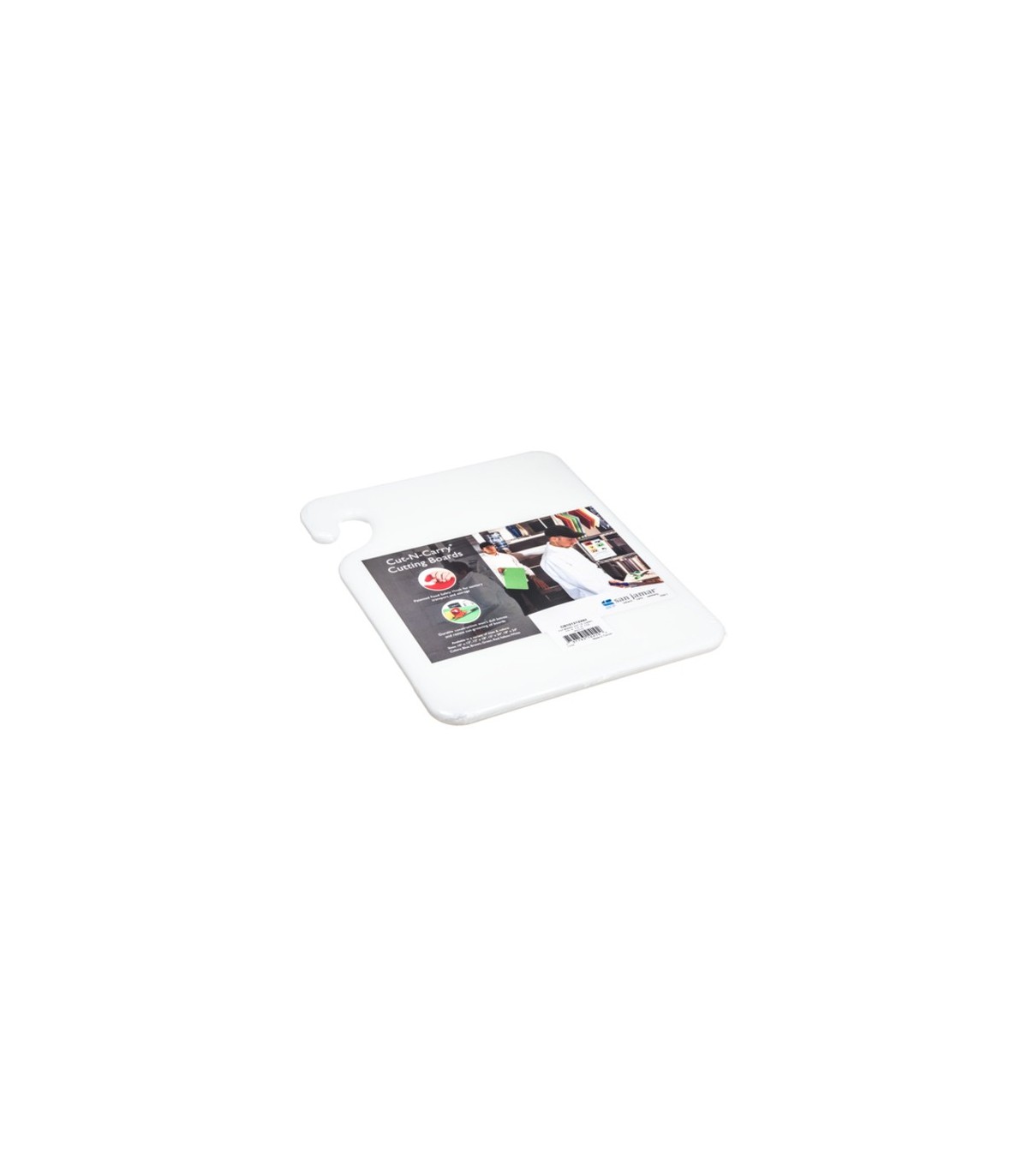 San Jamar Cut-N-Carry Cutting Board - White