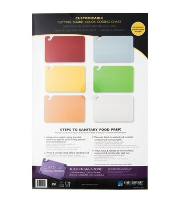 San Jamar Color-Coded Cutting Board Smart Chart 6/brd