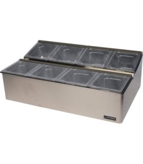 San Jamar EZ-Chill Food Prep Center-(8)Pan/(4)Lid/(2)Liner