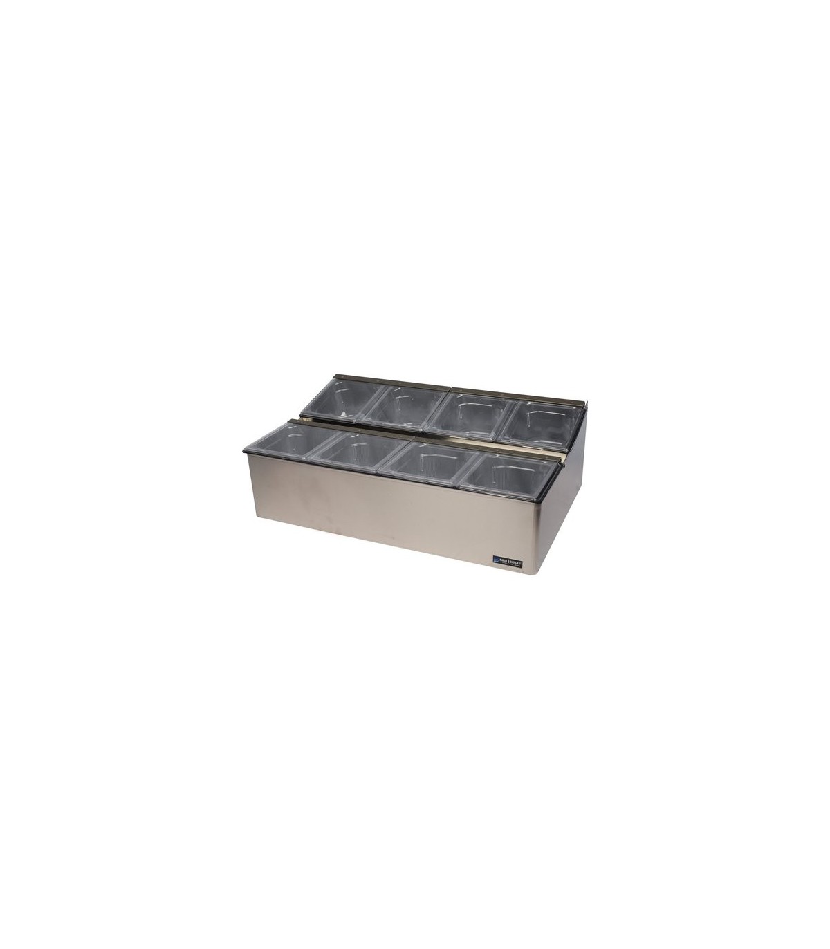 San Jamar EZ-Chill Food Prep Center-(8)Pan/(4)Lid/(2)Liner