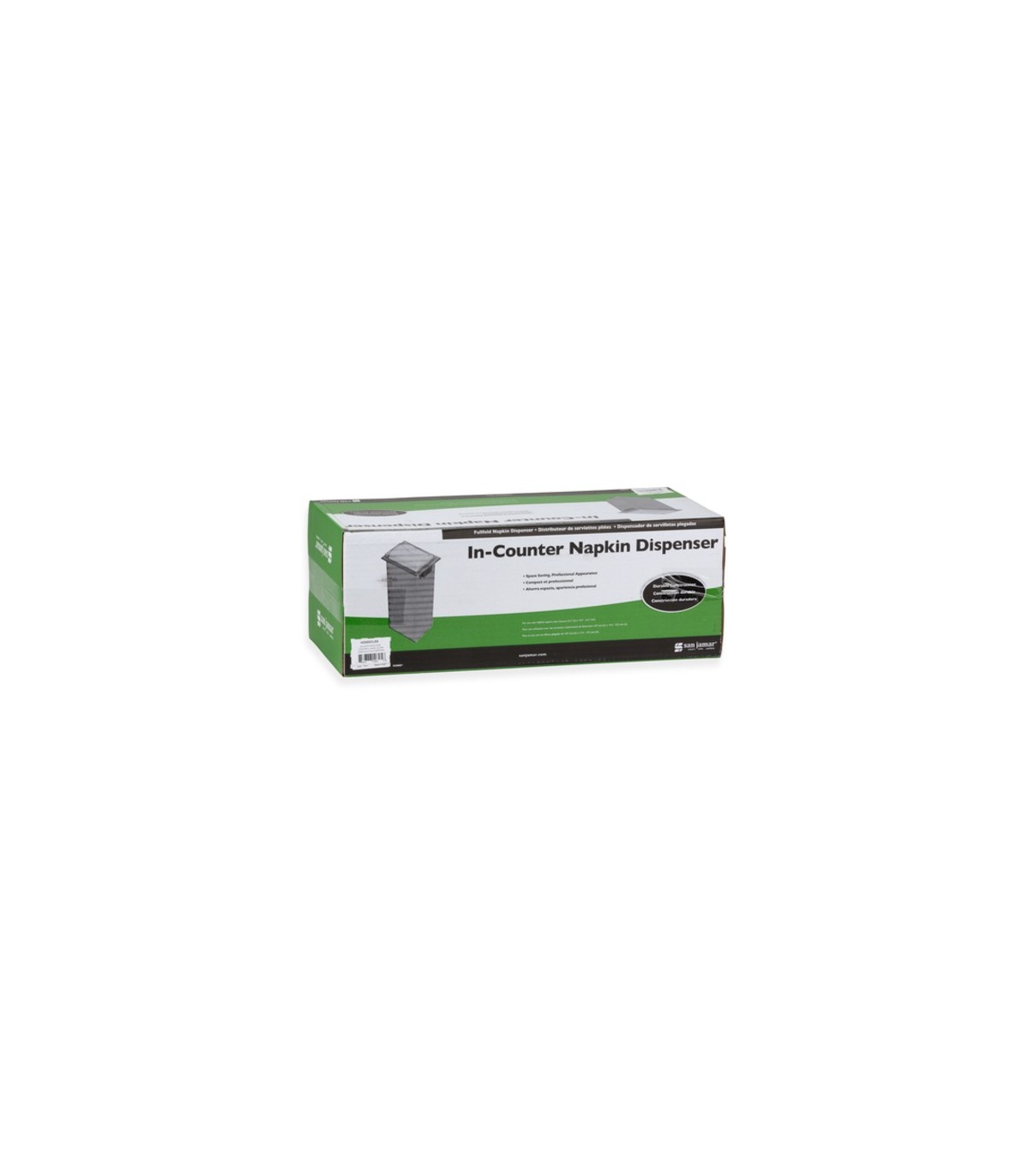 San Jamar In-Counter Fullfold Napkin Control-Clear/SSSteel