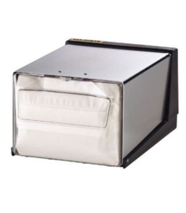 San Jamar Final Sale: Countertop Fullfold Napkin - Clear/Chrome