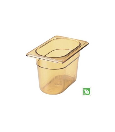 Rubbermaid FG201P00AMBR Final Sale: Food Pan - Hot 1/9 Size - 4" Depth - Amber, Price Per EA - FG201P00AMBR -  - [unit price]